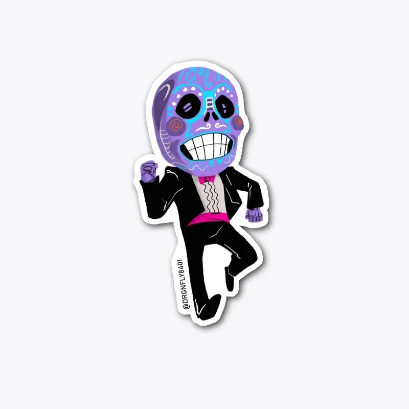 Dancing big skull (purple)