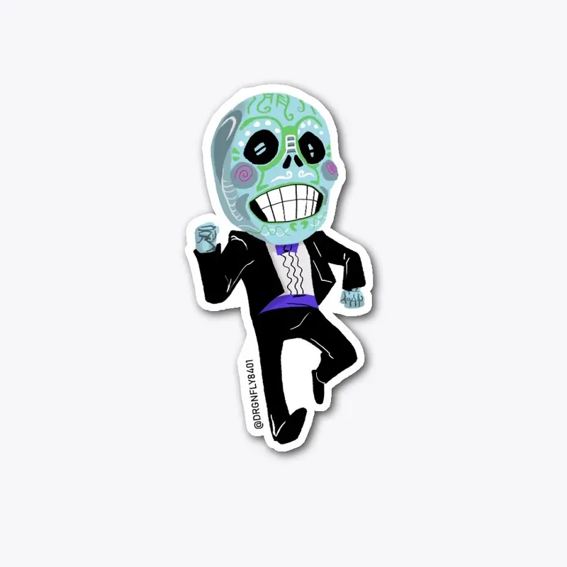 Dancing big skull (blue)