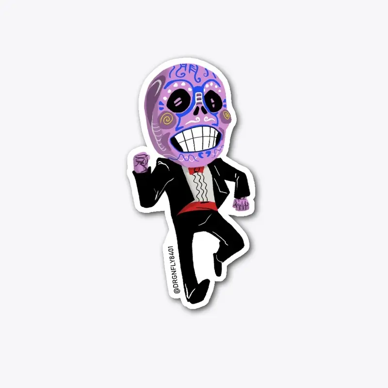 Dancing big skull (pink)