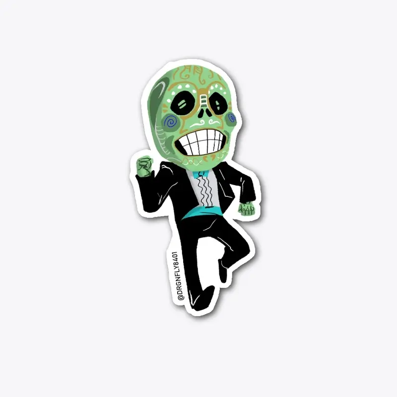 Dancing big skull (green)